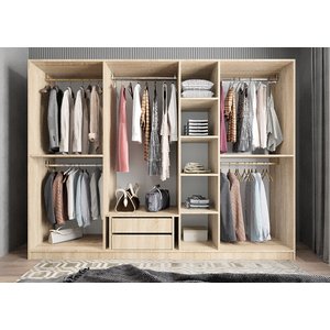 Bar 7 Kapaklı Gardırop - Meşe - G.y.b.e_4_245 245 cm