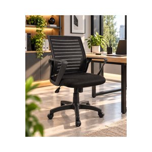 Torino Ergonomik Fileli Ofis Koltuğu, Yükseklik Ayarlı, Kollu, Döner Tekerlekli Bilgisayar Ve Çalışm