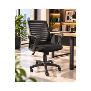 Torino Ergonomik Fileli Ofis Koltuğu, Yükseklik Ayarlı, Kollu, Döner Tekerlekli Bilgisayar Ve Çalışm