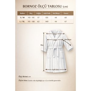 Organik %100 Pamuk Kimono Yaka Sabahlık Bornoz - Solyra - L/xl