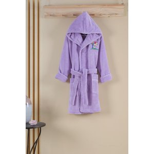Bambu Nakışlı Çocuk Bornozu M.craft - Lila - 3-4 Yaş Lila