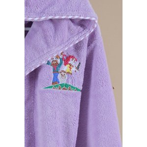 Bambu Nakışlı Çocuk Bornozu M.craft - Lila - 3-4 Yaş Lila