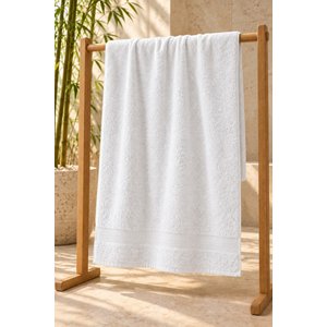 Elegant Bambu Banyo Havlusu 80x150 Cm %70 Bambu %30 Pamuk - Beyaz Beyaz
