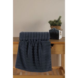 Wave Serisi Premium Micro Cotton Banyo Havlusu 80x150 Cm - Koyu Mavi Koyu Mavi