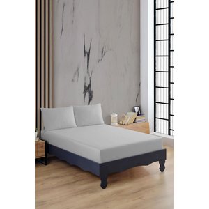 Ranforce %100 Pamuk Lastikli Çarşaf Takımı 100x200 Cm - Gri Gri