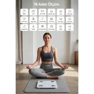 Dijital Baskül Fitscale Bluetooth Beyaz Vücut Analiz Tartısı