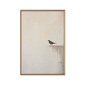 Ahşap Çerçeveli Tablo Seti Wabi Sabi Tasarım Minimalist Çizgi Sanatı Geometrik - 2'li Dekoratif Set 35x50 cm