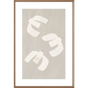 Duvar Tablosu Dekoratif Ahşap Çerçeveli Wabi-sabi Stil Soyut Vazo Figürlü - Modern Salon Tablosu 2'li Kombin Set 50x35 cm