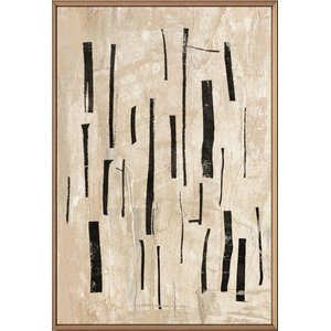 Ahşap Çerçeveli Tablo Seti Wabi Sabi Tasarım Minimalist Organik Çizgili Sanatsal Baskı - 2'li Dekoratif Set 50x70 cm