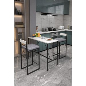 Minderli Beyaz Good Bar Masa Takımı 2653