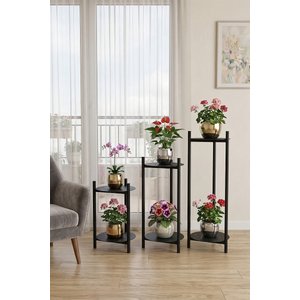 3 Boy Metal Tepsi̇li̇ Çi̇çekli̇k, Çi̇çek Rafi 1494