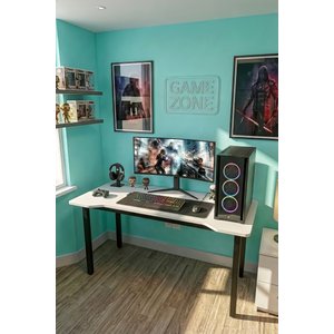 120 Beyaz Oyun Çalışma Masası Gaming Masa Ofis Masası 8120