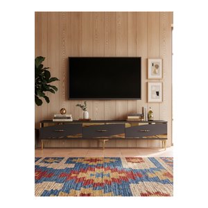 Tsa1813ag - Eli̇pszh Tv Stand, Tv Sehpasi Antrasi̇t - Gold 180cm Antrasit Gold