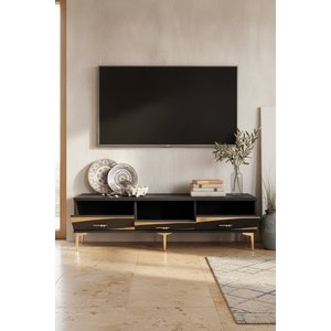 Tsa1813ag - Eli̇pszh Tv Stand, Tv Sehpasi Antrasi̇t - Gold 180cm Antrasit Gold