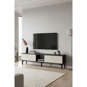 Tsa1599at Aplos Tv Stand, Tv Sehpasi Antrasi̇t-traverten 150cm Antrasit-Traverten
