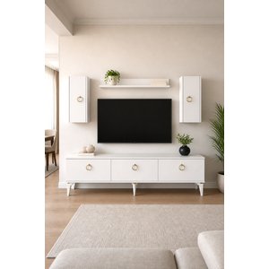 Tvrb8001b Julzh Tv Sehpasi, Tv Üni̇tesi̇ Takimi Beyaz 180 Cm Beyaz