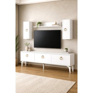Tvrb8001b Julzh Tv Sehpasi, Tv Üni̇tesi̇ Takimi Beyaz 180 Cm Beyaz