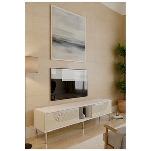 Tsa1508bts - Meyrazh Tv150 Tv Stand, Tv Sehpasi Beyaz - Traverten - Silver 150 Cm Beyaz-Traverten-Silver