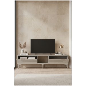 Tsa1508bts - Meyrazh Tv150 Tv Stand, Tv Sehpasi Beyaz - Traverten - Silver 150 Cm Beyaz-Traverten-Silver