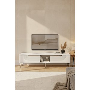 Tsa1508bs - Meyrazh Tv150 Tv Stand, Tv Sehpasi Beyaz - Silver 150 Cm Beyaz Silver
