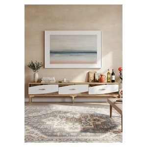 Tsa1813dbg - Eli̇pszh Tv Stand, Tv Sehpasi Safi̇rmeşe - Beyaz - Gold 180cm Safirmeşe-Beyaz-Gold