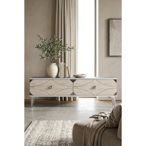 Tda1297bts - Alfa120 Duvara Montaj Tv Stand, Tv Rafi, Tv Sehpasi Beyaz - Traverten - Silver 120cm Beyaz-Traverten-Silver
