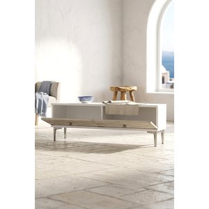 Tda1297bts - Alfa120 Duvara Montaj Tv Stand, Tv Rafi, Tv Sehpasi Beyaz - Traverten - Silver 120cm Beyaz-Traverten-Silver