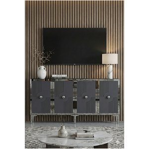 Ka1526as Pega Konsol Ve Tv Sehpasi Antrasi̇t-si̇lver 150cm Antrasit Gümüş