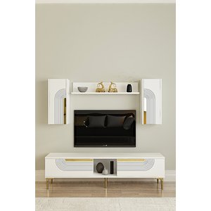 Tvr1502bg Meyra Tv Üni̇tesi̇ Takimi Beyaz-gold 150cm Beyaz gold