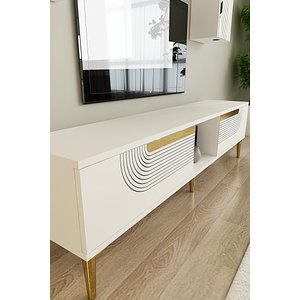 Tvr1502bg Meyra Tv Üni̇tesi̇ Takimi Beyaz-gold 150cm Beyaz gold