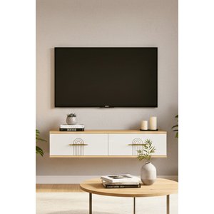 Tda1215db - İda120 Duvara Montaj Tv Stand, Tv Rafi, Tv Sehpasi Safi̇rmeşe - Beyaz 120cm Safirmeşe-Beyaz