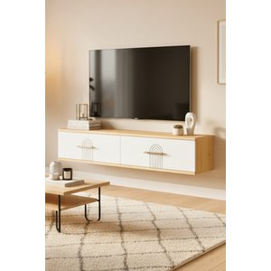 Tda1215db - İda120 Duvara Montaj Tv Stand, Tv Rafi, Tv Sehpasi Safi̇rmeşe - Beyaz 120cm Safirmeşe-Beyaz