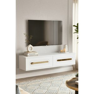 Tda1220bg - Rany120 Duvara Montaj Tv Stand, Tv Rafi, Tv Sehpasi Beyaz - Gold 120cm Beyaz gold
