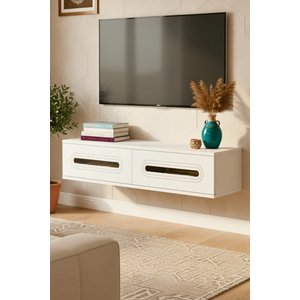 Tda1220bg - Rany120 Duvara Montaj Tv Stand, Tv Rafi, Tv Sehpasi Beyaz - Gold 120cm Beyaz gold