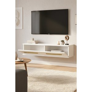 Tda1220bg - Rany120 Duvara Montaj Tv Stand, Tv Rafi, Tv Sehpasi Beyaz - Gold 120cm Beyaz gold