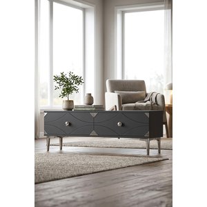 Tsa1297as - Alfa Tsa120 Tv Stand, Tv Sehpasi, Tv Üni̇tesi̇ Antrasi̇t - Silver 120cm Antrasit Gümüş