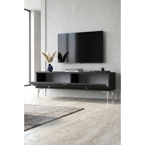Tsa1297as - Alfa Tsa120 Tv Stand, Tv Sehpasi, Tv Üni̇tesi̇ Antrasi̇t - Silver 120cm Antrasit Gümüş