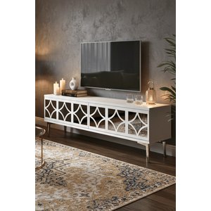 Tsa1236bs - Öztv120 Tv Stand, Tv Sehpasi Beyaz - Silver 120cm Beyaz Silver