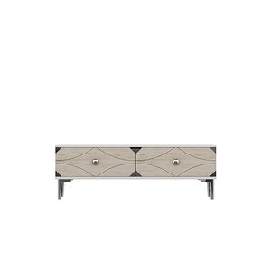 Tsa1297bts - Alfa Tsa120 Tv Stand, Tv Sehpasi, Tv Üni̇tesi̇ Beyaz - Traverten - Silver 120cm Beyaz-Traverten-Silver