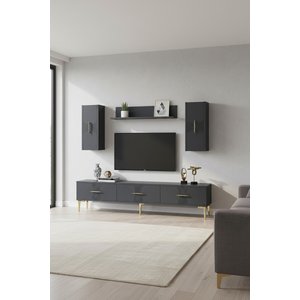 Tvr1832ag Sli̇m Tv Üni̇tesi̇ Takimi Antrasi̇t-gold 180cm Antrasit Gold