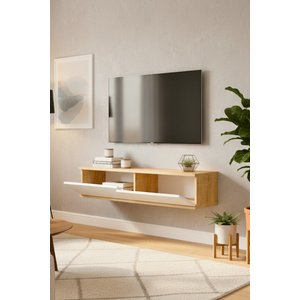 Tda1214db - Zeynep120 Duvara Montaj Tv Stand, Tv Rafi, Tv Sehpasi Safi̇rmeşe - Beyaz 120cm Safirmeşe-Beyaz