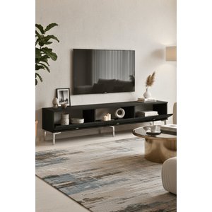 Tsa1897as - Alfa Tsa180 Tv Stand, Tv Sehpasi Ve Tv Üni̇tesi̇ Antrasi̇t - Silver 180cm Antrasit Gümüş
