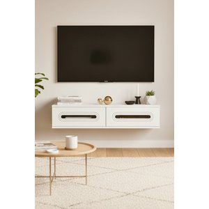 Tda1220bs - Rany120 Duvara Montaj Tv Stand, Tv Rafi, Tv Sehpasi Beyaz - Silver 120cm Beyaz Silver