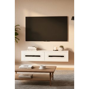 Tda1220bs - Rany120 Duvara Montaj Tv Stand, Tv Rafi, Tv Sehpasi Beyaz - Silver 120cm Beyaz Silver