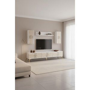 Tvr1832btg Sli̇m Tv Üni̇tesi̇ Takimi Beyaz-traverten-gold 180cm Beyaz-Traverten-Gold