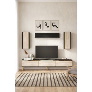 Tvr1898atg Anka Tv Üni̇tesi̇ Takimi Antrasi̇t - Traverten - Gold 180cm Antrasit-Traverten-Gold
