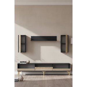 Tvr1898atg Anka Tv Üni̇tesi̇ Takimi Antrasi̇t - Traverten - Gold 180cm Antrasit-Traverten-Gold