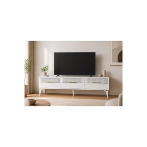 Tsa1840bg - Tv Stand, Tv Sehpasi Ve Tv Üni̇tesi̇ Beyaz - Gold 180 Cm Beyaz gold