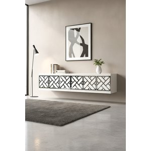 Tda1238bs - Arex120 Duvara Montaj Tv Stand, Tv Rafi, Tv Sehpasi Beyaz - Silver 120cm Beyaz Silver