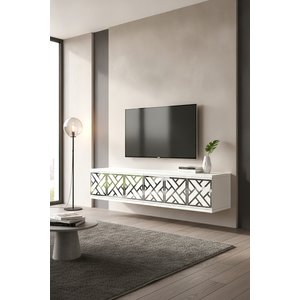 Tda1238bs - Arex120 Duvara Montaj Tv Stand, Tv Rafi, Tv Sehpasi Beyaz - Silver 120cm Beyaz Silver